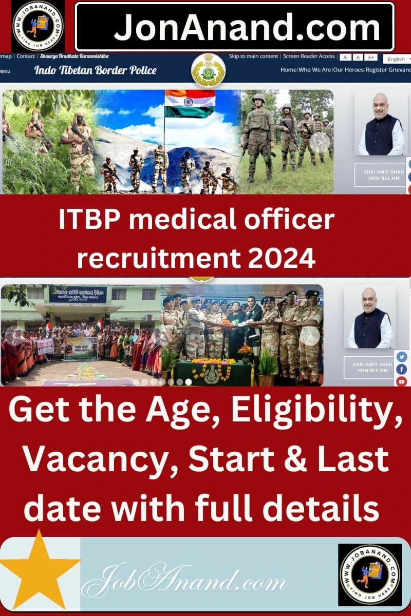 ITBP medical officer recruitment 2024